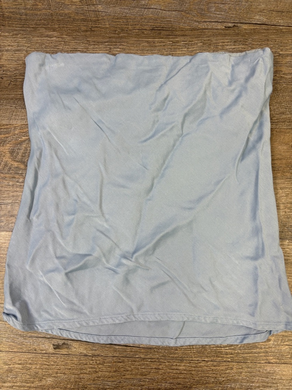 DONNI. Silky Tube Top Sky Blue Strapless Stretch Top Size Small